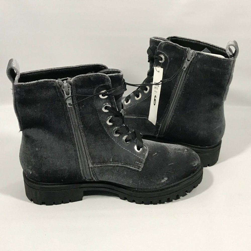 Mossimo Supply Co. Rihanna Gray Velvet Boots - Picture 5 of 7
